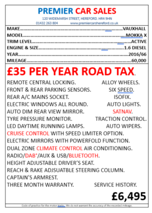 2016 Vauxhall Mokka X 1.6 Cdti Active in White — image 3