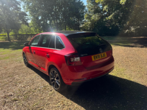 2018 Skoda Rapid Spaceback 1.0 Tsi Se Sport DSG Euro 6 (s/s) 5dr in Red — image 3