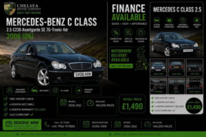 2006 Mercedes-Benz C Class 2.5 C230 Avantgarde Se 7g-Tronic 4dr in Black — image 2