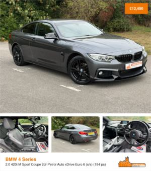 2014 BMW 4 Series 2.0 420i M Sport Coupe 2dr Petrol Auto Xdrive Euro 6 (s/s) (184 Ps) in Grey — image 2