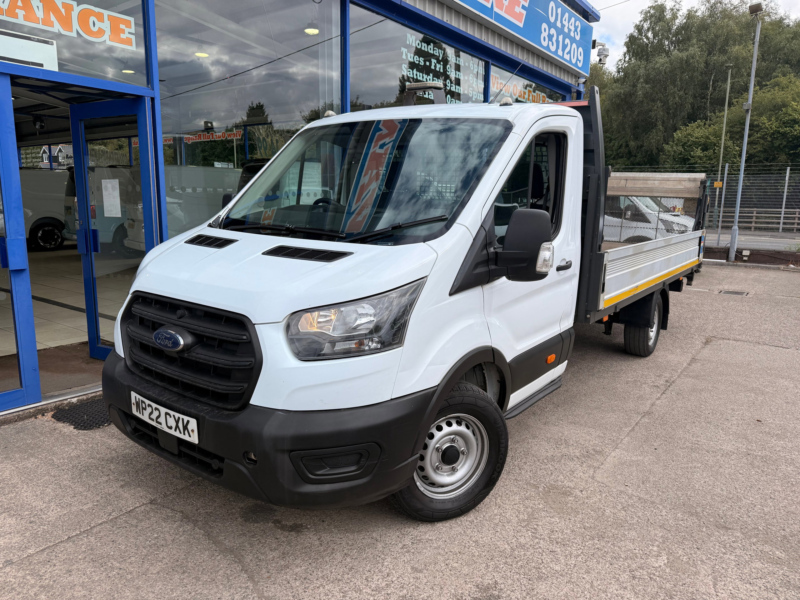 2022 Ford Transit 2.0 350 Ecoblue Hd Leader Dropside Flatbed 2dr Diesel Manual Rwd L4 Euro 6 130 Ps in White — image 1