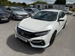 2021 Honda Civic 1.5 Vtec Turbo Sport CVT Euro 6 (s/s) 5dr in White — image 3