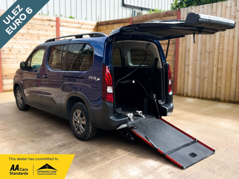 2023 Peugeot Rifter L2 Lwb 3 SEAT Auto Wheelchair Accessible Disabled Access Vehicle Wav in Blue — image 1