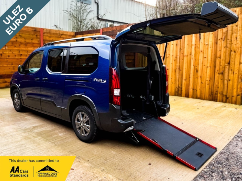 2022 Peugeot Rifter L2 Lwb 5 SEAT Auto Wheelchair Accessible Disabled Access Vehicle Wav in Blue — image 1