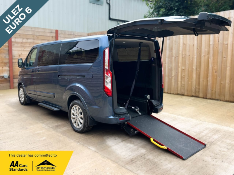 2019 Ford Tourneo Custom L2 Lwb 5 SEAT Twin Wheelchair Accessible Disabled Access Vehicle Wav in Blue — image 1