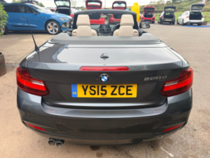 2015 BMW 2 Series 2.0 220d M Sport Convertible 2dr Diesel Auto Euro 6 (s/s) (190 Ps) in Grey — image 3