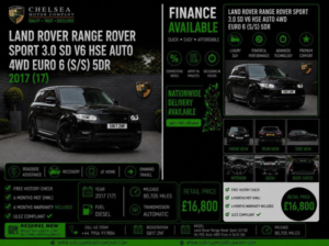 2017 Land Rover Range Rover Sport 3.0 Sd V6 Hse Auto 4WD Euro 6 (s/s) 5dr in Black — image 2