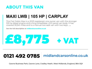 2023 Fiat Doblo 1.6 Doblo Maxi Cargo 1.6 Mjet Ii 105 Hp Tecnico My22 in White — image 2