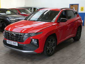 2023 Hyundai Tucson 1.6 T-Gdi 13.8kwh N Line SUV 5dr Petrol Plug-In Hybrid Auto 4WD Euro 6 (s/s) (265 Ps) in Red — image 3