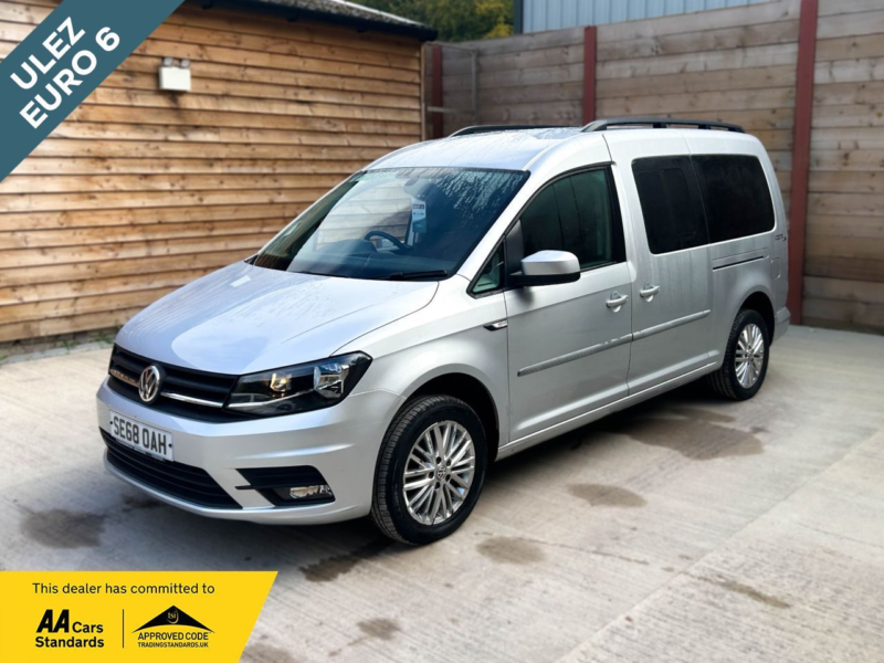 2019 Volkswagen Caddy Maxi Life 5 SEAT Petrol Auto Wheelchair Accessible Disabled Access Vehicle Wav in Silver — image 1