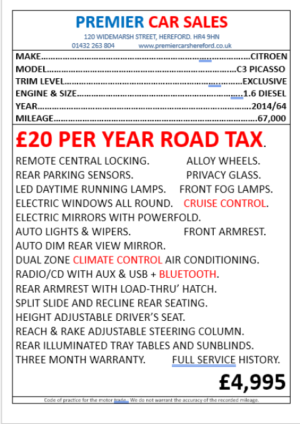 2014 Citroen C3 Picasso 1.6 Hdi Exclusive in Silver — image 3