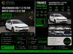 2019 Volkswagen Golf 1.5 Tsi Evo Match Euro 6 (s/s) 5dr in White — image 2