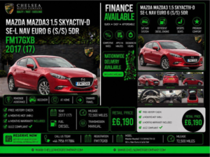 2017 Mazda Mazda3 1.5 Skyactiv-D Se-L Nav Euro 6 (s/s) 5dr in Red — image 2