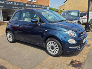 2016 Fiat 500 1.2 Lounge Hatchback 3dr Petrol Manual Euro 6 (s/s) (69 Bhp) in Blue — image 2