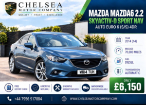 2014 Mazda Mazda6 2.2 Skyactiv-D Sport Nav Auto Euro 6 (s/s) 4dr in Blue — image 2