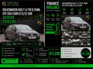 2018 Volkswagen Golf 1.4 Tsi 8.7kwh Gte DSG Euro 6 (s/s) 5dr in Black — image 2
