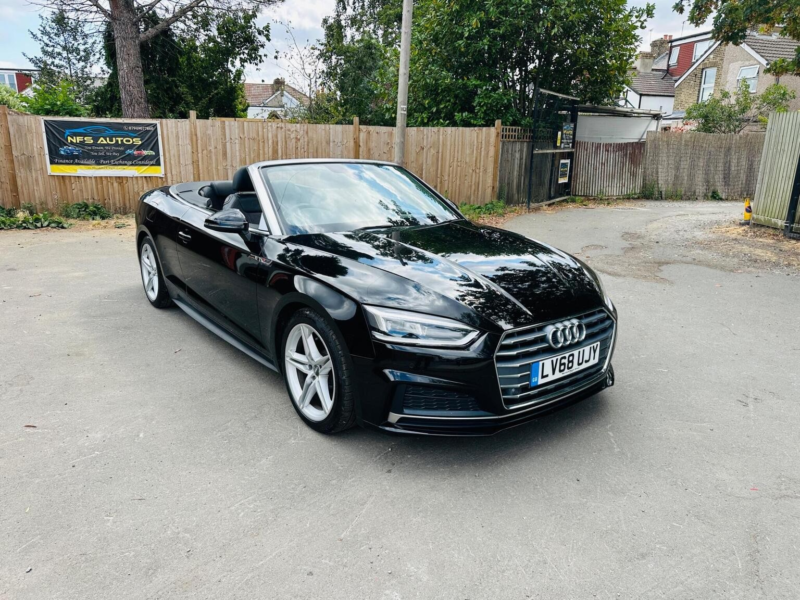 2018 Audi A5 Cabriolet 2.0 Tfsi 40 S Line S Tronic Euro 6 (s/s) 2dr in Black — image 1