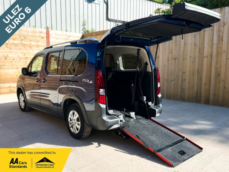 2020 Peugeot Rifter L2 Lwb 5 SEAT Diesel Auto Wheelchair Accessible Disabled Access Vehicle Wav in Blue — image 1
