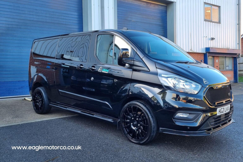 2021 Ford Transit Custom 2.0 320 Ecoblue Limited Crew Van Auto L2 H1 Euro 6 (s/s) 5dr in Black — image 1