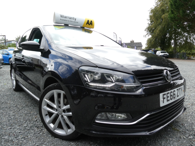 2016 Volkswagen Polo 1.0 Tsi Bluemotion Tech Sel Hatchback 5dr Petrol Manual Euro 6 (s/s) (110 Bhp) in Black — image 1