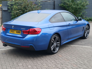 2017 BMW 4 Series 2.0 420i Xdrive M Sport 4WD 2dr in Blue — image 3