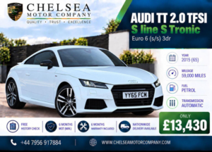 2015 Audi Tt 2.0 Tfsi S Line S Tronic Euro 6 (s/s) 3dr in White — image 2
