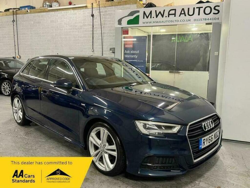 2017 Audi A3 2.0 Tdi S Line Sportback 5dr Diesel Manual Euro 6 (s/s) (150 Ps) in Blue — image 1