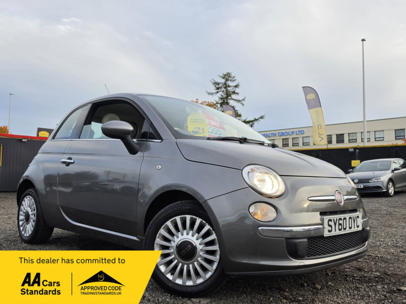 2010 Fiat 500 1.2 Lounge Hatchback 3dr Petrol Manual Euro 5 (s/s) (69 Bhp) in Grey — image 1