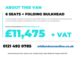 2020 Vauxhall Vivaro 2.0 Turbo D 3100 Edition in White — image 3