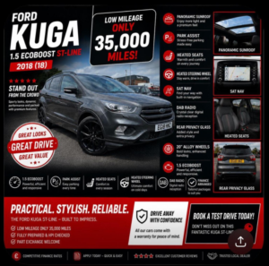 2018 Ford Kuga 1.5t Ecoboost St-Line Euro 6 (s/s) 5dr in Grey — image 3