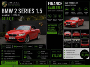 2016 BMW 2 Series 1.5 218i M Sport Euro 6 (s/s) 2dr in Red — image 2