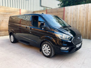 2021 Ford Tourneo Custom L2 Lwb Twin Wheelchair 5 SEAT Auto Wheelchair Accessible Disabled Access Vehicle Wav in Black — image 3
