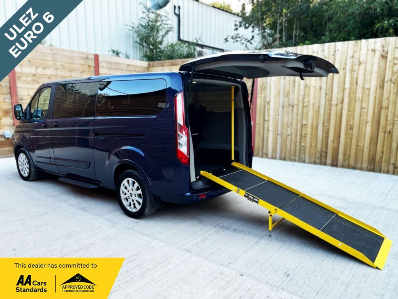 2019 Ford Tourneo Custom L2 Lwb 8 SEAT Auto Wheelchair Accessible Disabled Access Vehicle Wav in Blue — image 1
