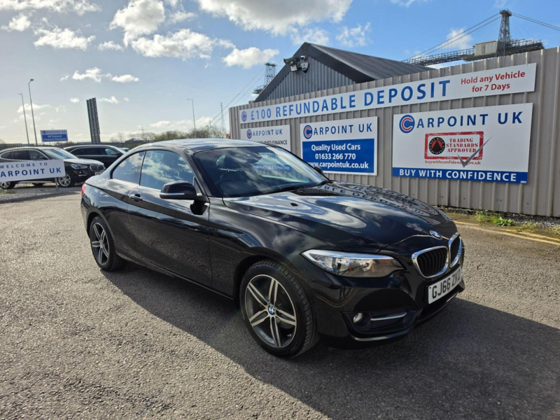 2016 BMW 2 Series 2.0 220d Sport Auto Euro 6 (s/s) 2dr in Black — image 1