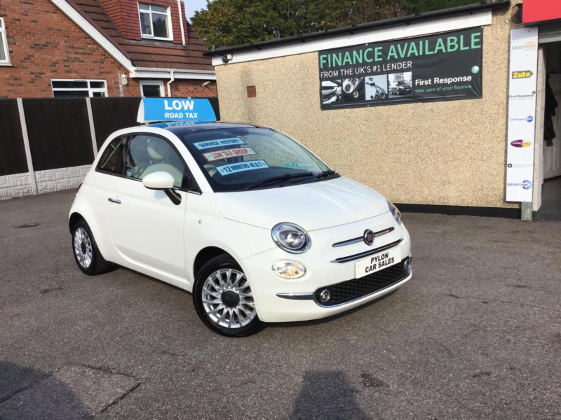 2017 Fiat 500 1.2 Lounge Euro 6 (s/s) 3dr in White — image 1