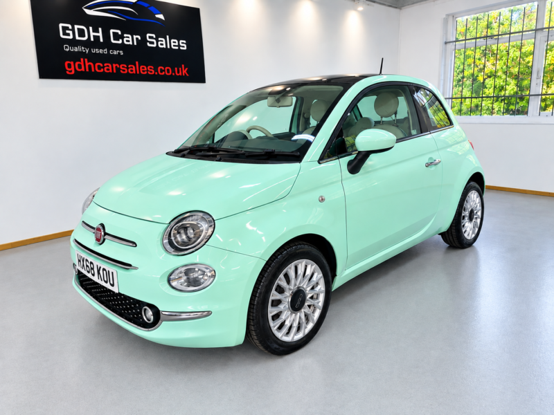 2018 Fiat 500 1.2 Lounge Hatchback 3dr Petrol Manual Euro 6 (s/s) (69 Bhp) in Green — image 1