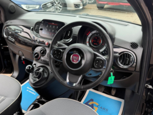 2019 Fiat 500 1.2 Lounge Euro 6 (s/s) 3dr in Black — image 3