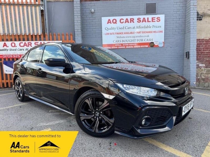 2018 Honda Civic 1.5 Vtec Turbo Sport CVT Euro 6 (s/s) 5dr in Black — image 1