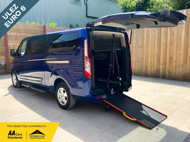 2017 Ford Tourneo Custom L2 Lwb 2 Wheelchair Auto Wheelchair Accessible Vehicle in Blue — image 1