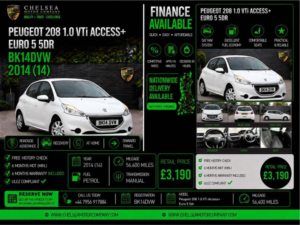 2014 Peugeot 208 1.0 Vti Access+ Euro 5 5dr in White — image 2