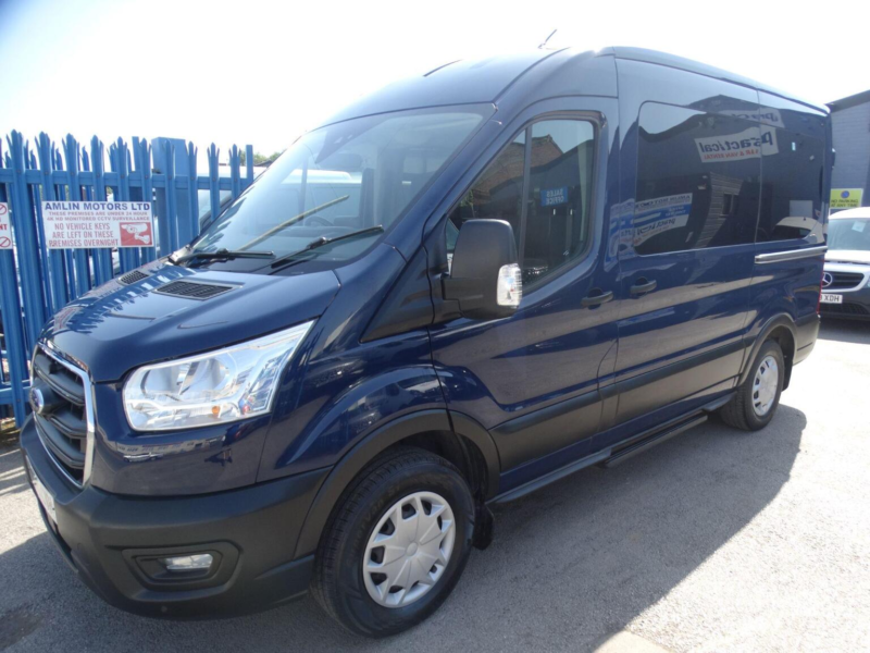 2021 Ford Transit 2.0 350 Ecoblue Trend Rwd L2 H2 Euro 6 (s/s) 5dr (12 Seat) in Blue — image 1