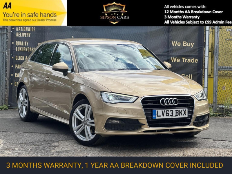 2013 Audi A3 1.8 Tfsi S Line Sportback S Tronic Euro 6 (s/s) 5dr in Beige — image 1