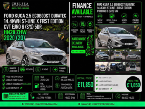 2020 Ford Kuga 2.5 Ecoboost Duratec 14.4kwh St-Line X First Edition CVT Euro 6 (s/s) 5dr in Silver — image 2