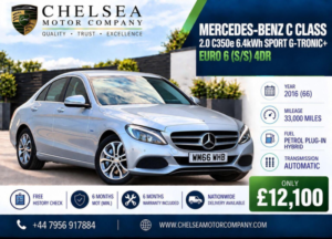 2016 Mercedes-Benz C Class 2.0 C350e 6.4kwh Sport G-Tronic+ Euro 6 (s/s) 4dr in Silver — image 2