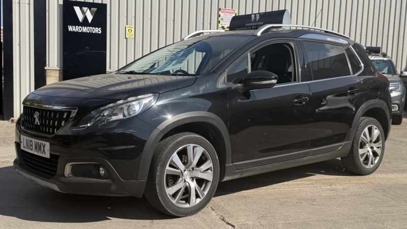 2018 Peugeot 2008 1.2 Puretech Allure Black 5dr Part Leather+cruise+dab in Black — image 1