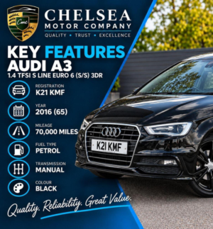 2016 Audi A3 1.4 Tfsi S Line Euro 6 (s/s) 3dr in Black — image 4
