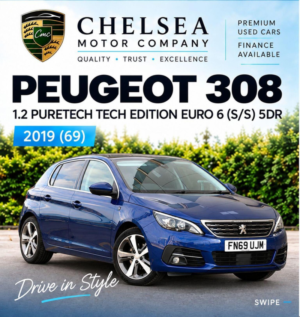 2019 Peugeot 308 1.2 Puretech Tech Edition Euro 6 (s/s) 5dr in Blue — image 2