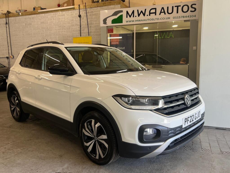 2022 Volkswagen T-Cross 1.0 Tsi Black Edition SUV 5dr Petrol Manual Euro 6 (s/s) (95 Ps) in White — image 1