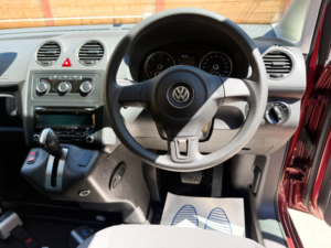 2014 Volkswagen Caddy Life 2 SEAT Passenger Up Front Auto Wheelchair Accessible Disabled Access Vehicle Wav in Red — image 2