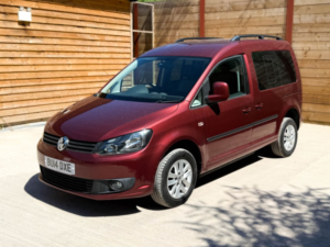 2014 Volkswagen Caddy Life 2 SEAT Passenger Up Front Auto Wheelchair Accessible Disabled Access Vehicle Wav in Red — image 5